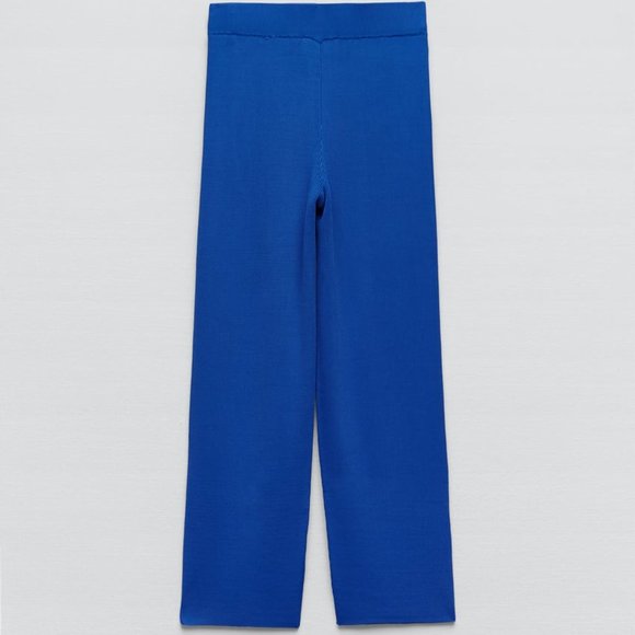 Nwt Zara blue knit ribbed pants/ Zara summer pants - Picture 3 of 4